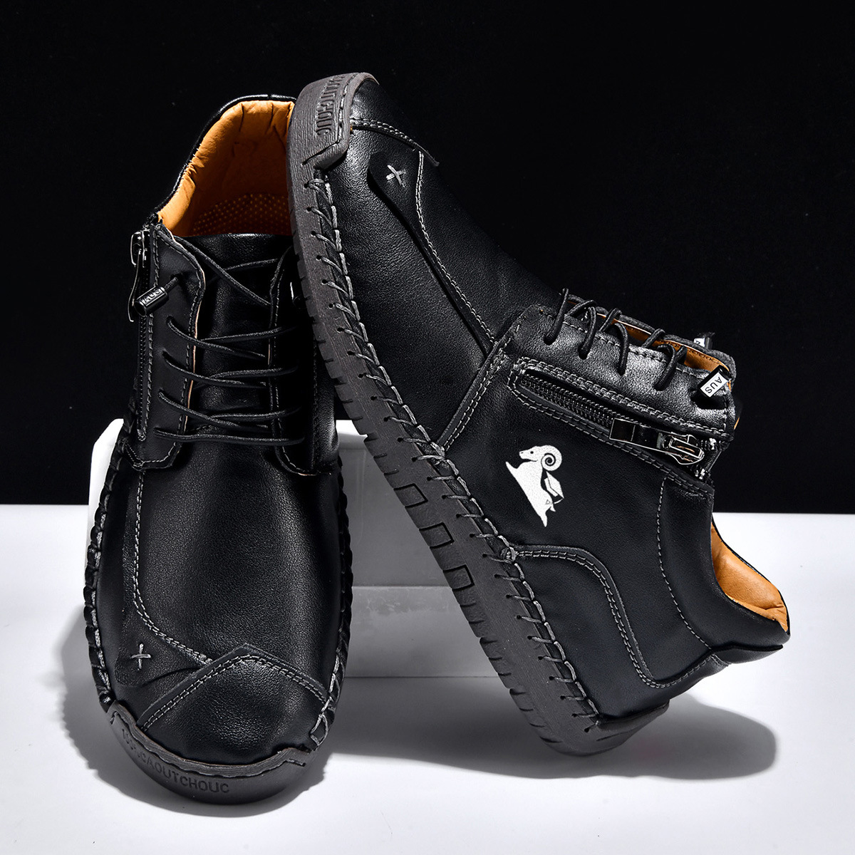 Women's Orthopedic Casual Leather Boots - Arch Support, Waterproof, Pressure Relief for Everyday & Travel
