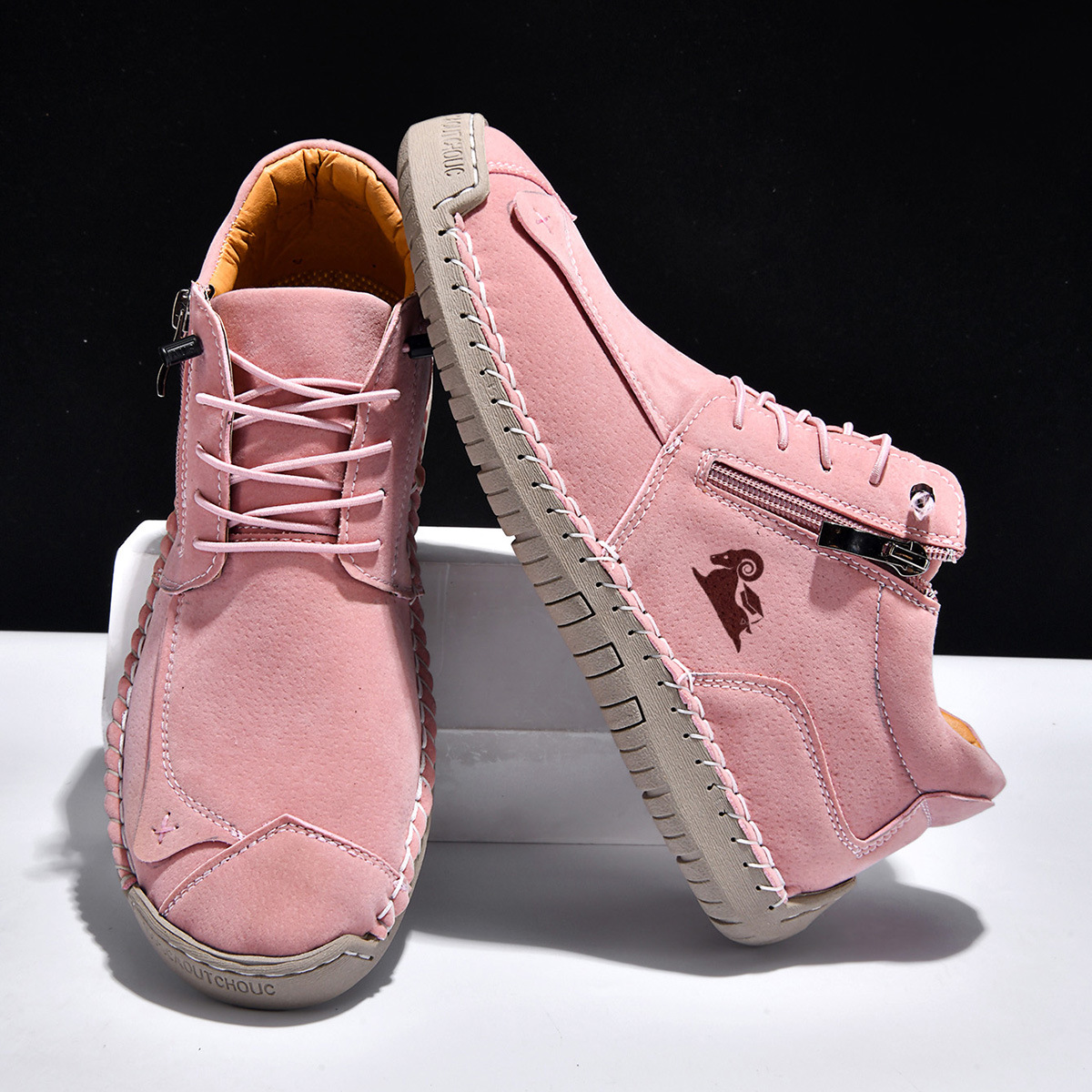Women's Orthopedic Casual Leather Boots - Arch Support, Waterproof, Pressure Relief for Everyday & Travel