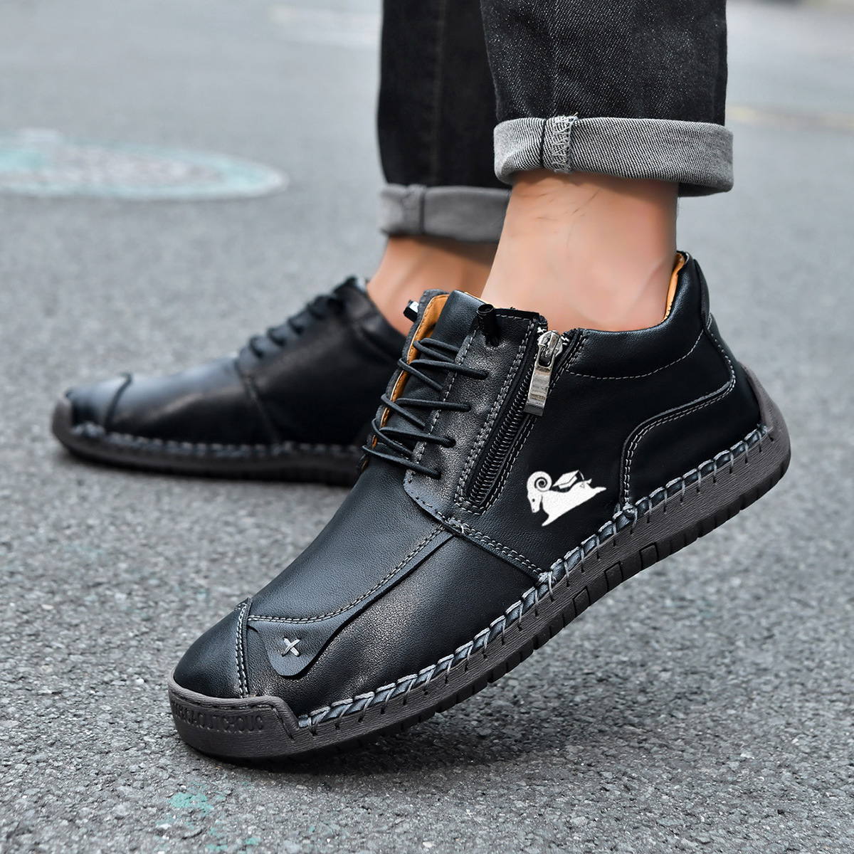 Women's Orthopedic Casual Leather Boots - Arch Support, Waterproof, Pressure Relief for Everyday & Travel