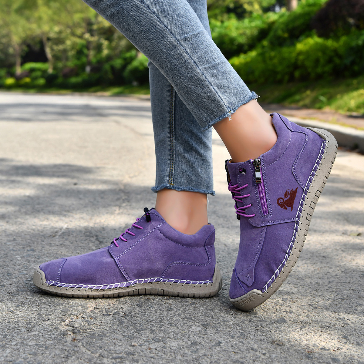 Women's Orthopedic Casual Leather Boots - Arch Support, Waterproof, Pressure Relief for Everyday & Travel