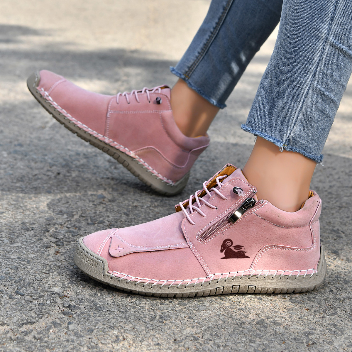 Women's Orthopedic Casual Leather Boots - Arch Support, Waterproof, Pressure Relief for Everyday & Travel