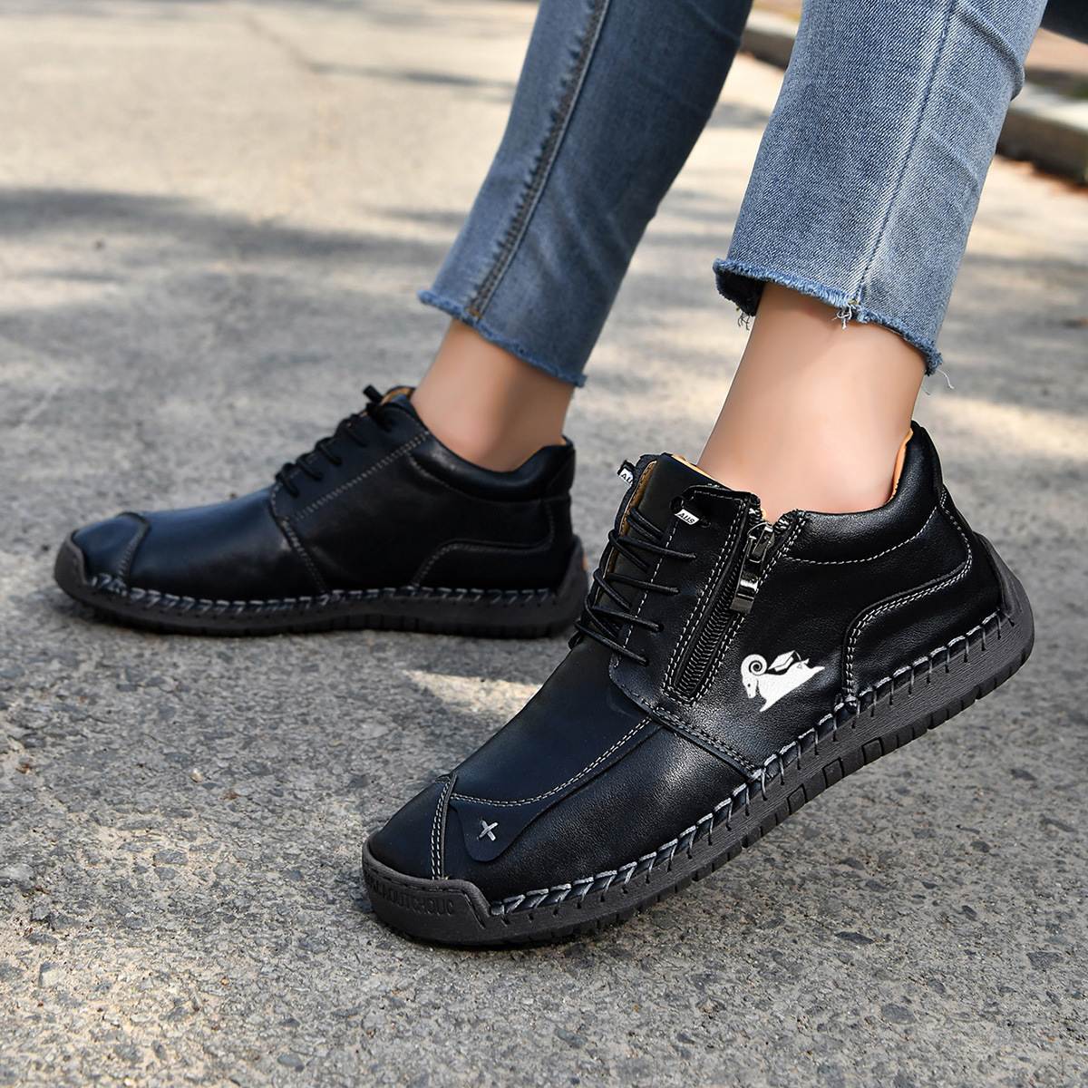 Women's Orthopedic Casual Leather Boots - Arch Support, Waterproof, Pressure Relief for Everyday & Travel