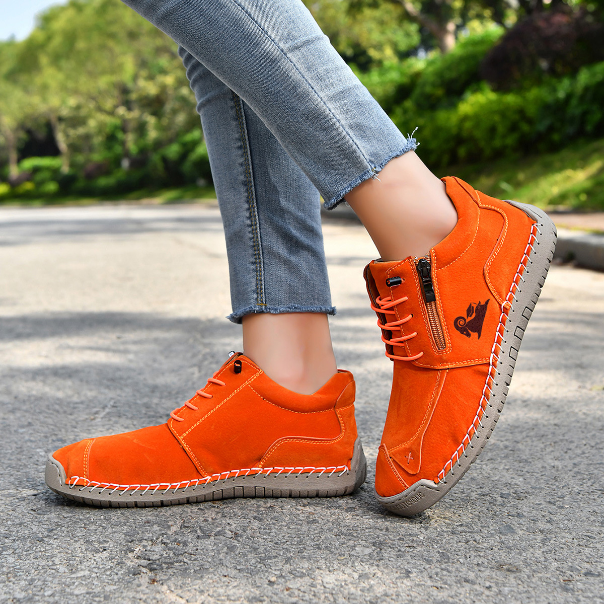 Women's Orthopedic Casual Leather Boots - Arch Support, Waterproof, Pressure Relief for Everyday & Travel