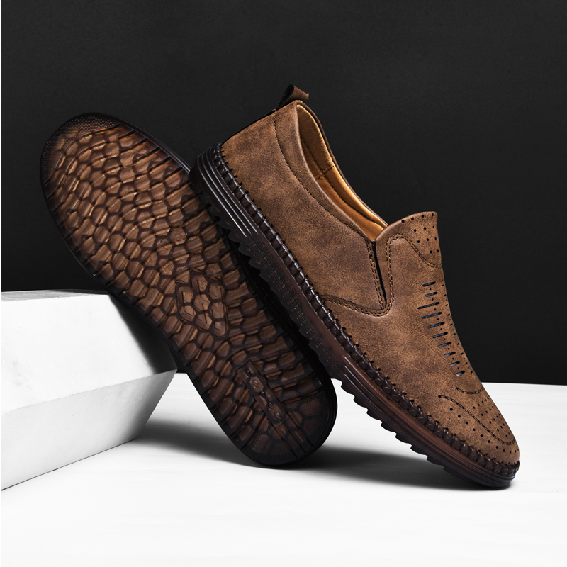 ⏰Limited Time Sale 70% OFF-Men's Slip-On Orthopedic Leather Dress Loafers – Anti-Slip, Breathable & Comfortable with Arch Support for All-Day Wear