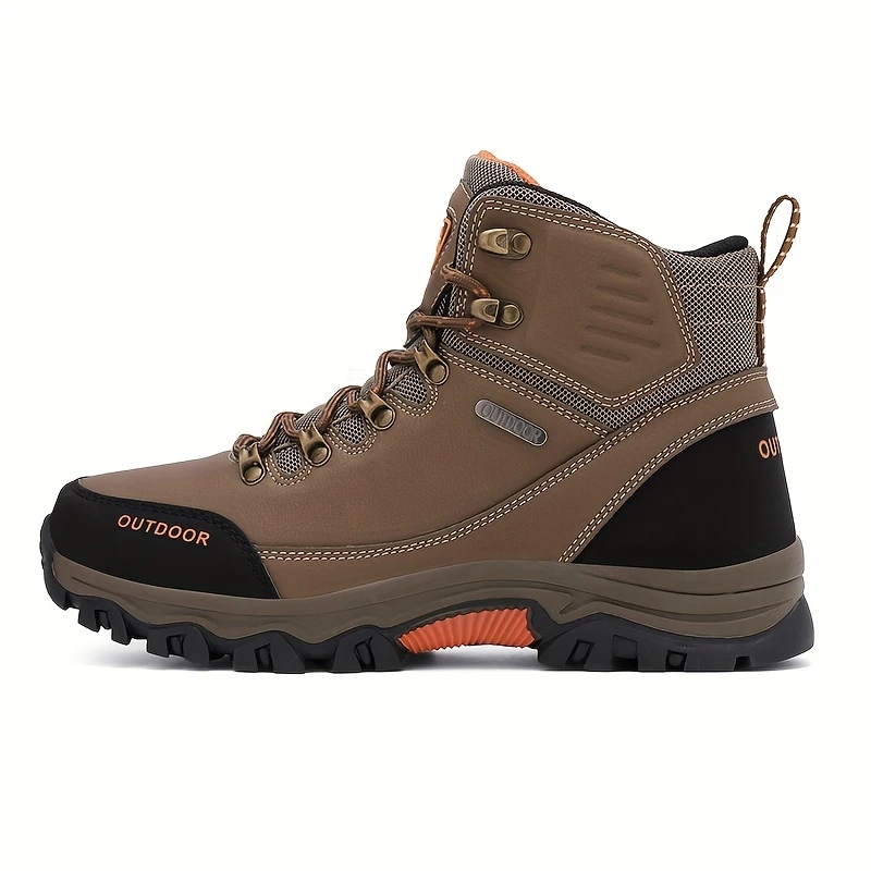 (⏰CLEARANCE SALE 70% OFF) Men's High Top Lace-Up Boots, Outdoor Waterproof Non-Slip Anti-Puncture Orthopedic Comfortable Hiking Mountaineering Walking Boots for Daily Life, Work and Sports