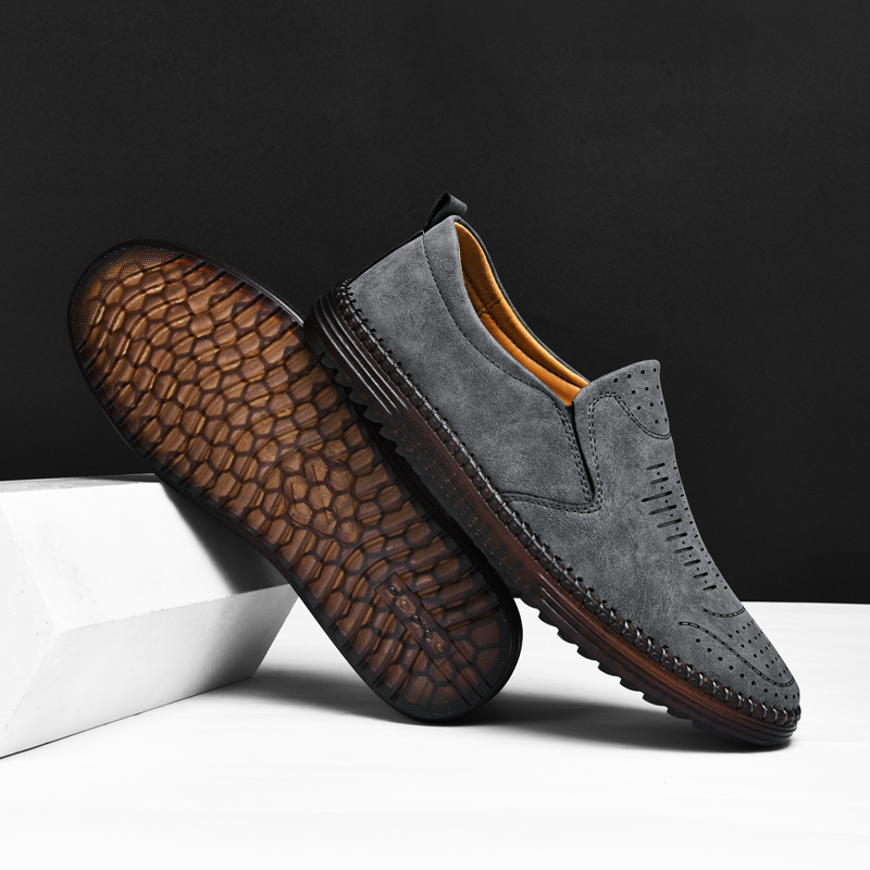 ⏰Limited Time Sale 70% OFF-Men's Slip-On Orthopedic Leather Dress Loafers – Anti-Slip, Breathable & Comfortable with Arch Support for All-Day Wear