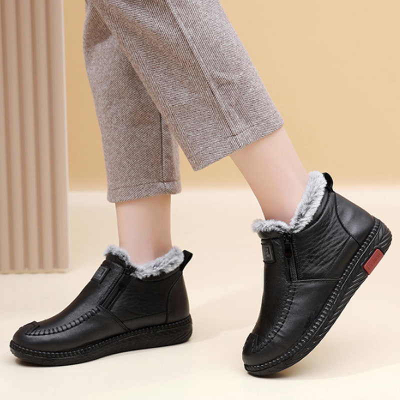 Women's Genuine Leather Non-Slip Zipper Ankle Boots