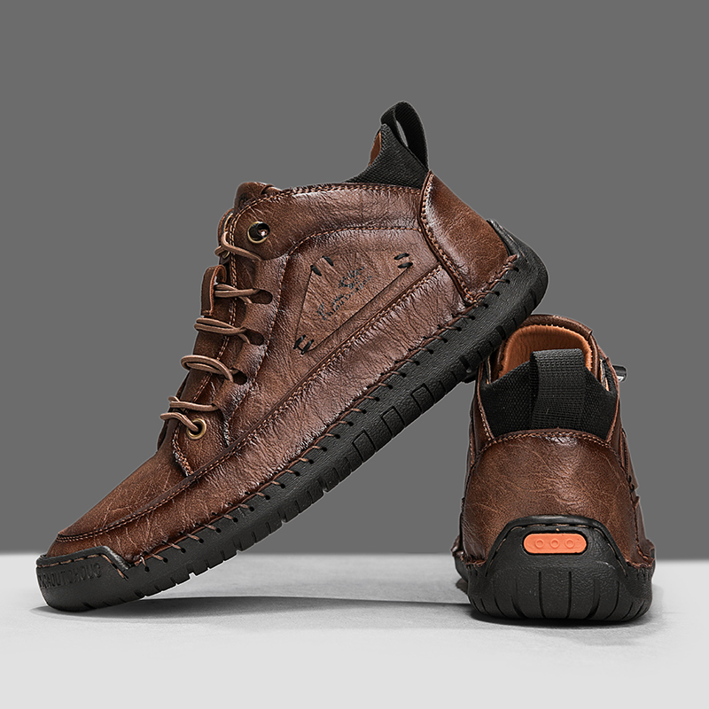 Men’s Rugged Vintage Leather Hiking Boots – Durable, Waterproof & Non-Slip Comfort