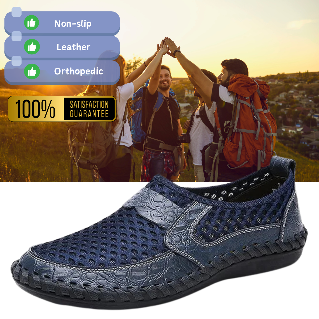 Men's Stitching Honeycomb Mesh Soft Loafers Breathable Outdoor Casual Shoes