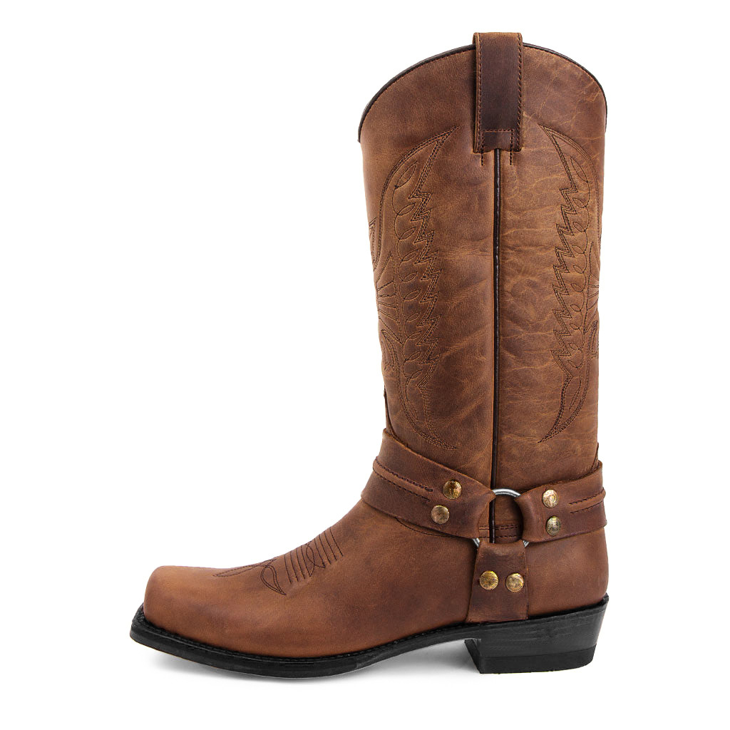 MEN'S BUCKLE CAVED COWBOY BOOTS