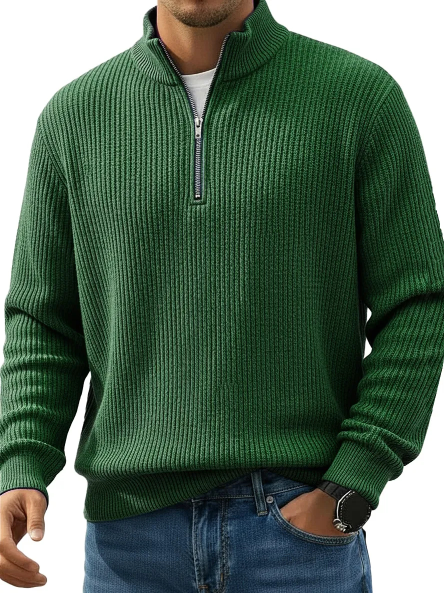 Men's Stylish Casual Stand-up Collar Half-zip Cashmere Sweater