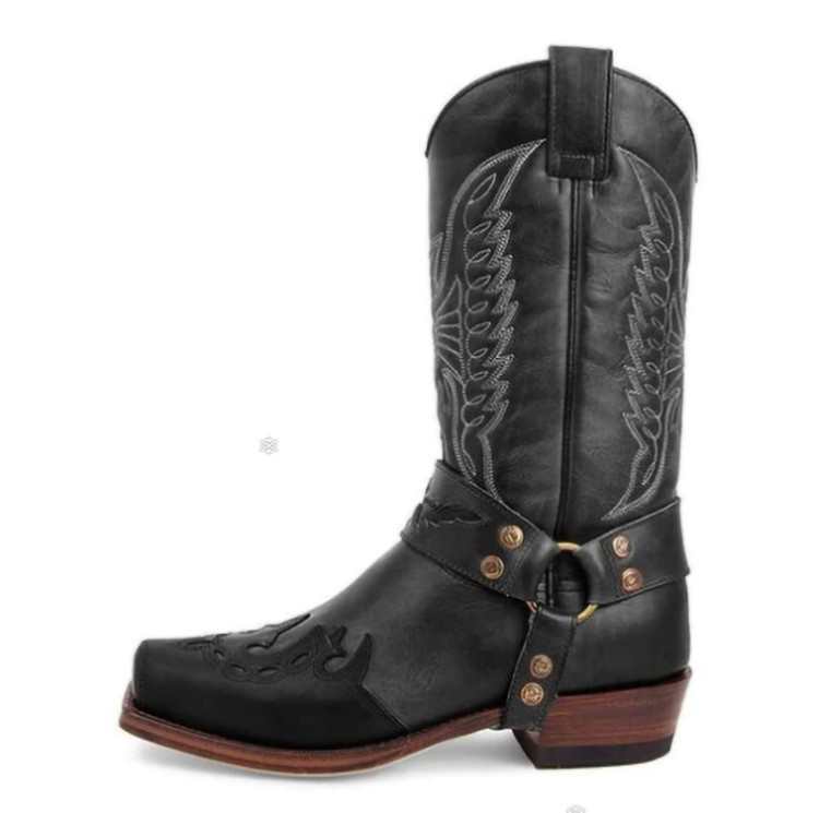 MEN'S BUCKLE CAVED COWBOY BOOTS