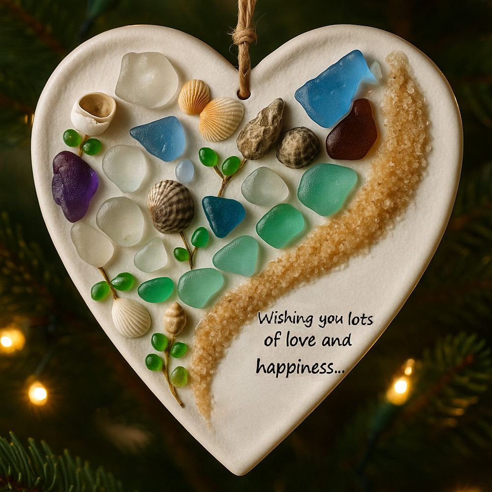 🌊Seaglass Heart Ornament