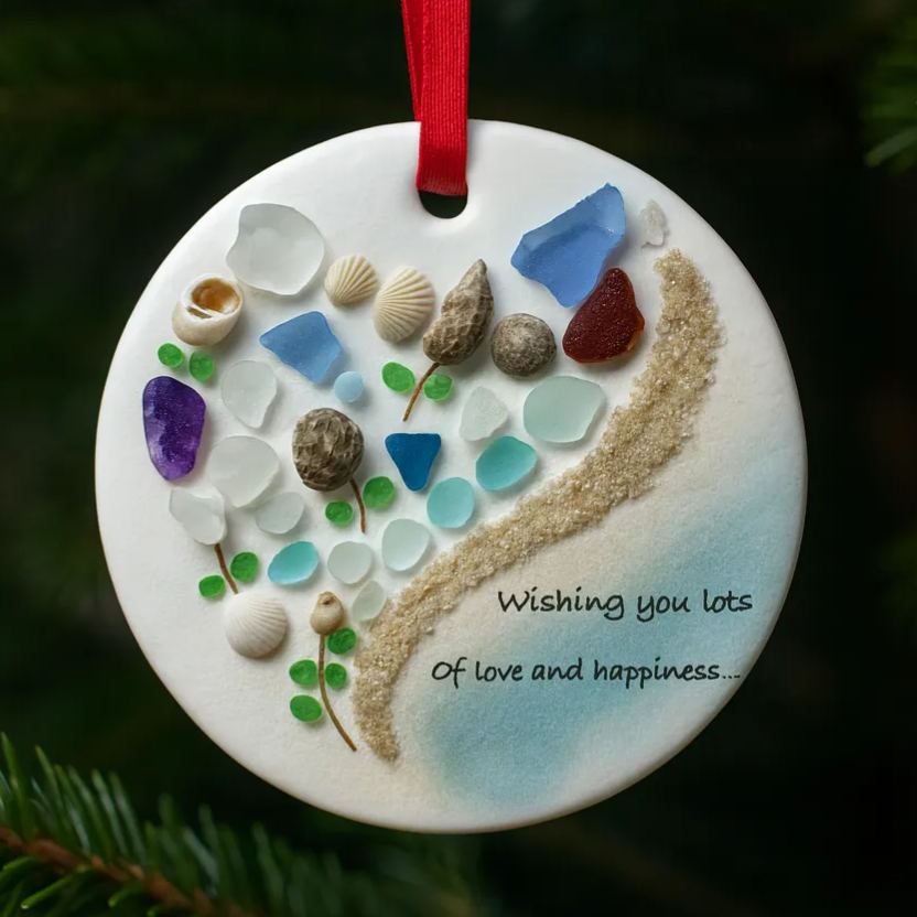 🌊Seaglass Heart Ornament