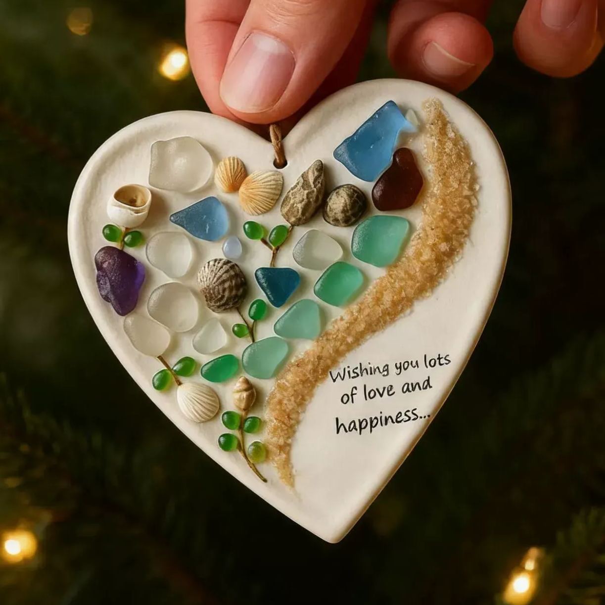 🌊Seaglass Heart Ornament