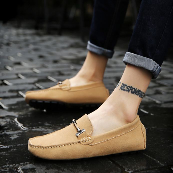 Men's Genuine Leather Driving Shoes — Hand-Stitched, Soft-Soled