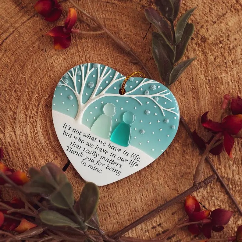 🌊Heart Sea Glass Friendship BFF Ornament