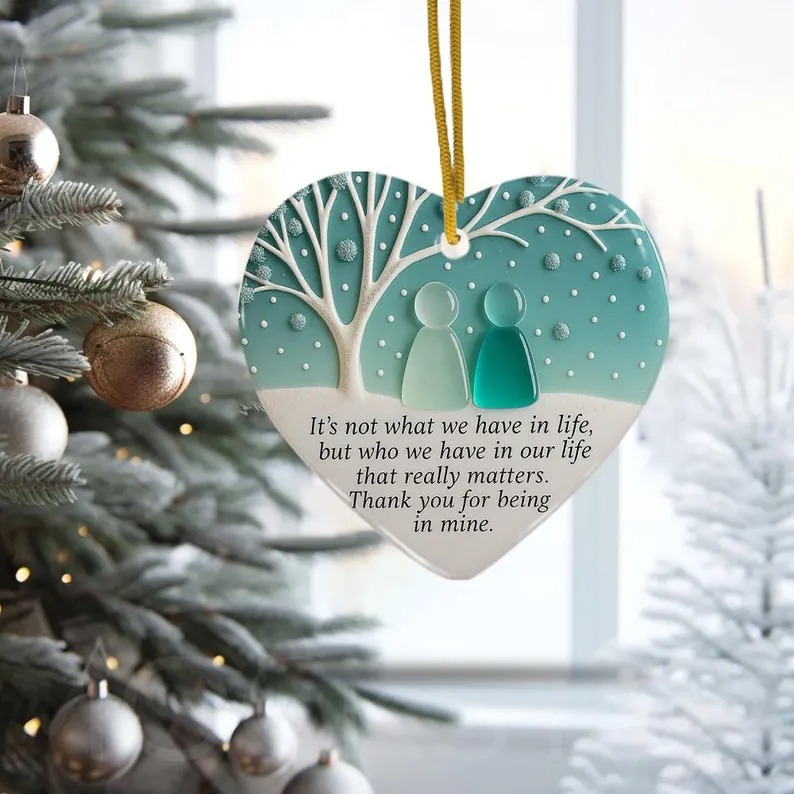 🌊Heart Sea Glass Friendship BFF Ornament