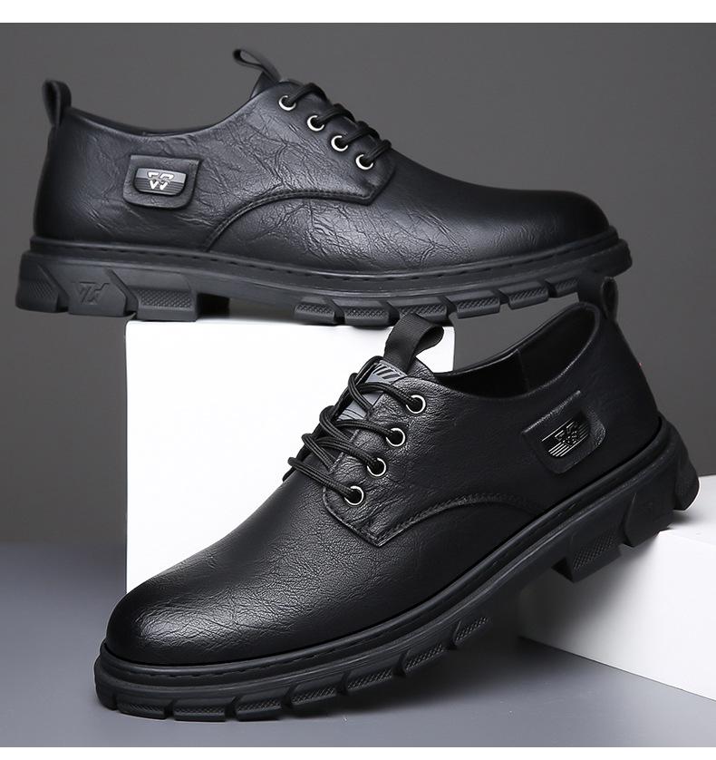 Men's leather shoes business formal casual low top short boots