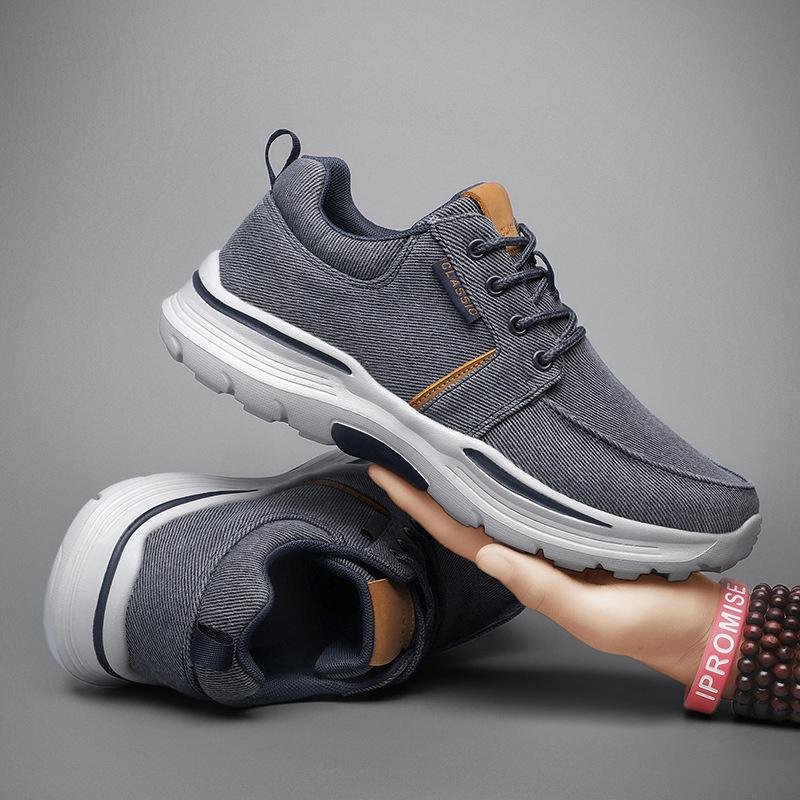 Canvas platform wide feet lace-up casual shoes