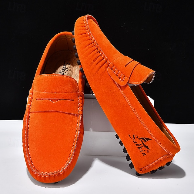 Men's Yellow Loafers Lightweight Slip-On Driving Moccasins Casual Fashion Shoes for Summer Travel, Beach Outings, Parties and Everyday Style