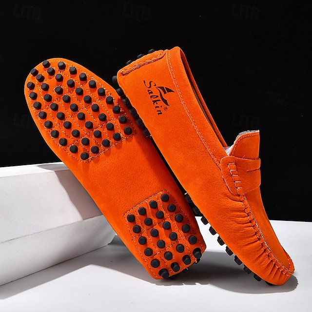 Men's Yellow Loafers Lightweight Slip-On Driving Moccasins Casual Fashion Shoes for Summer Travel, Beach Outings, Parties and Everyday Style