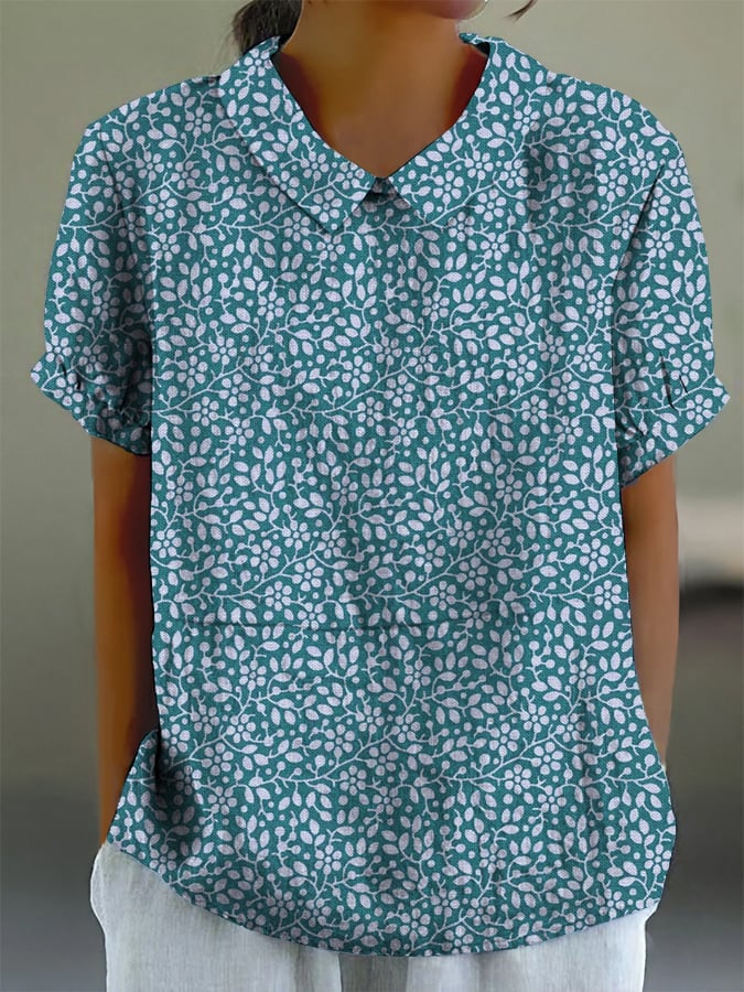 Women's Retro Floral Casual Shirt