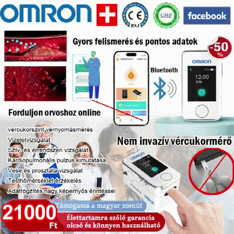 [Japánból importált] Nem invazív Omron vércukormérő nagy pontossággal