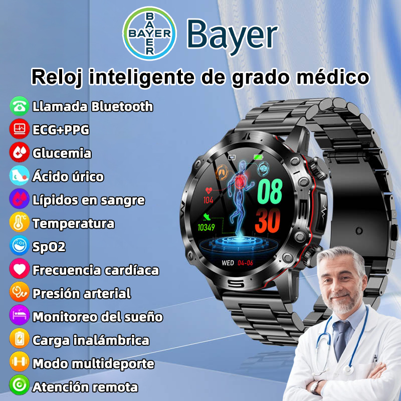 ✨Investigación médica e innovación tecnológica: el reloj de terapia láser no invasiva de Bayer puede monitorear la frecuencia cardíaca, la presión arterial y los niveles de azúcar en sangre en tiempo real💖