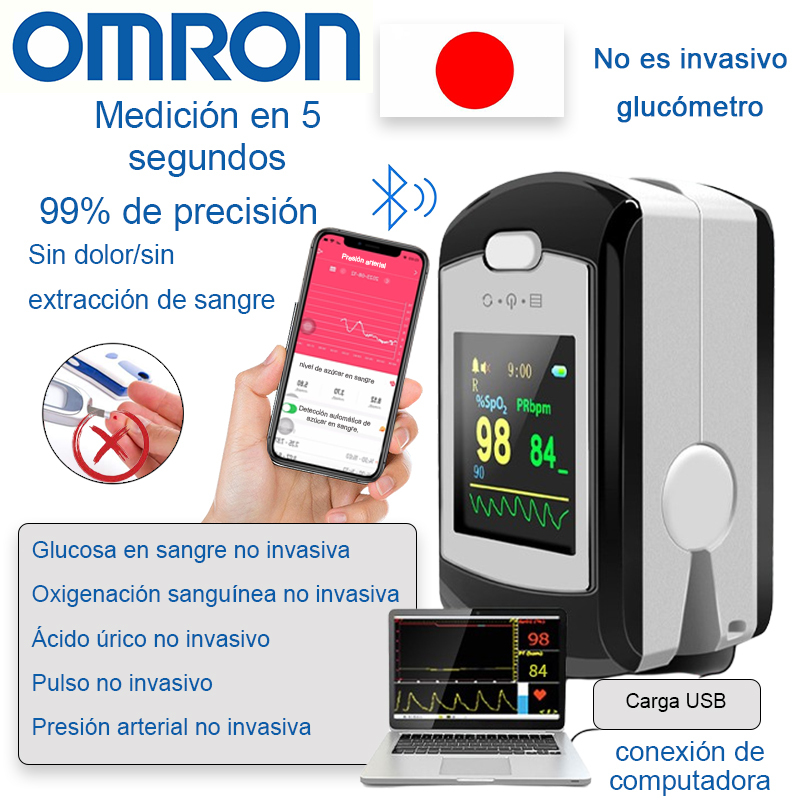 Medidor de glucosa en sangre no invasivo e indoloro Omron