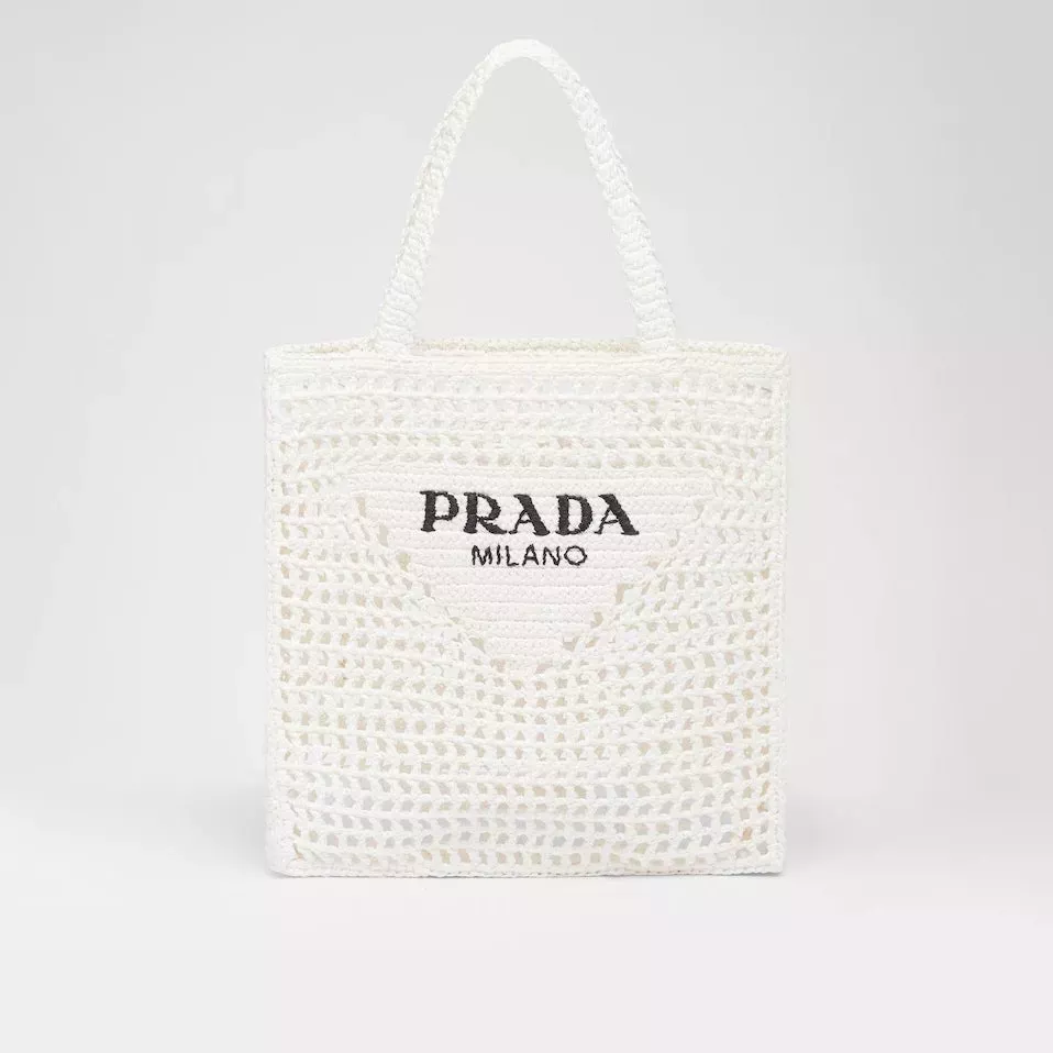 【PRADA】 RAFFIA TOTE BAG Logo Raffia Tote Bag 2022SS New