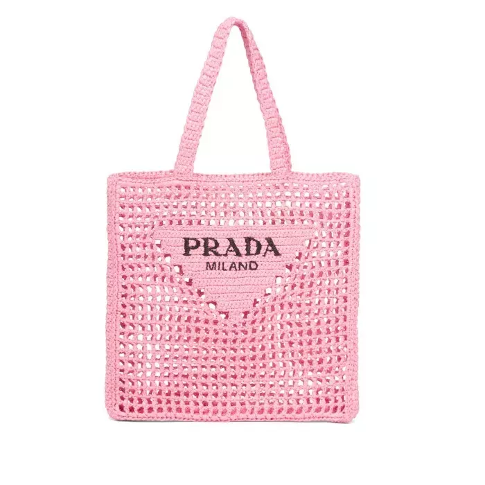 【PRADA】 RAFFIA TOTE BAG Logo Raffia Tote Bag 2022SS New