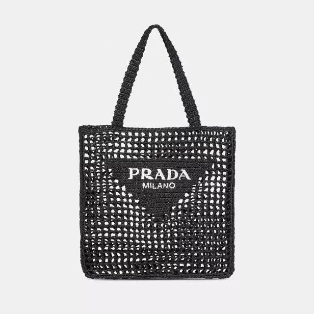 【PRADA】 RAFFIA TOTE BAG Logo Raffia Tote Bag 2022SS New