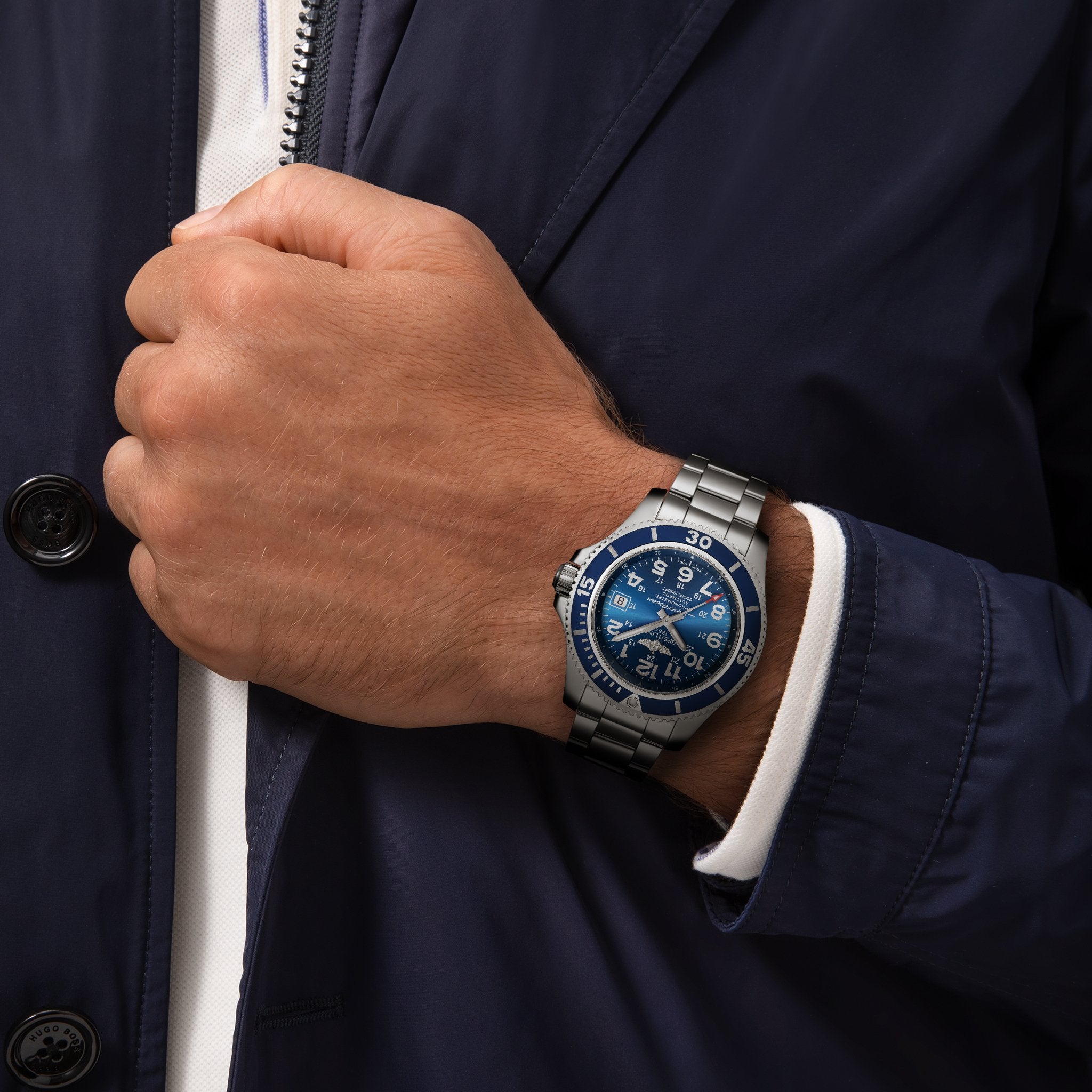 Superocean II 42 - Stainless steel - Blue A17365D11C1A1