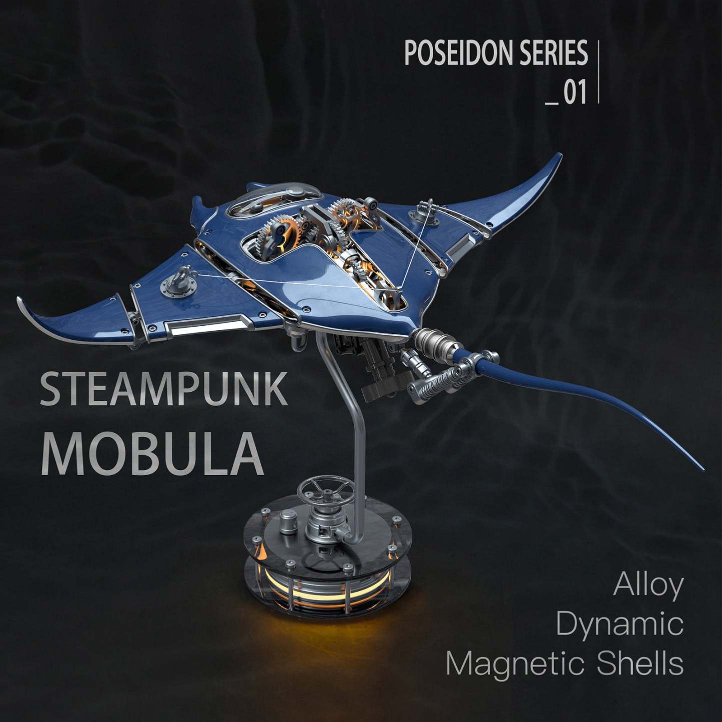 Steampunk Mobula Manta Ray Mechanical 3D Metal Model Building Kits 200+PCS