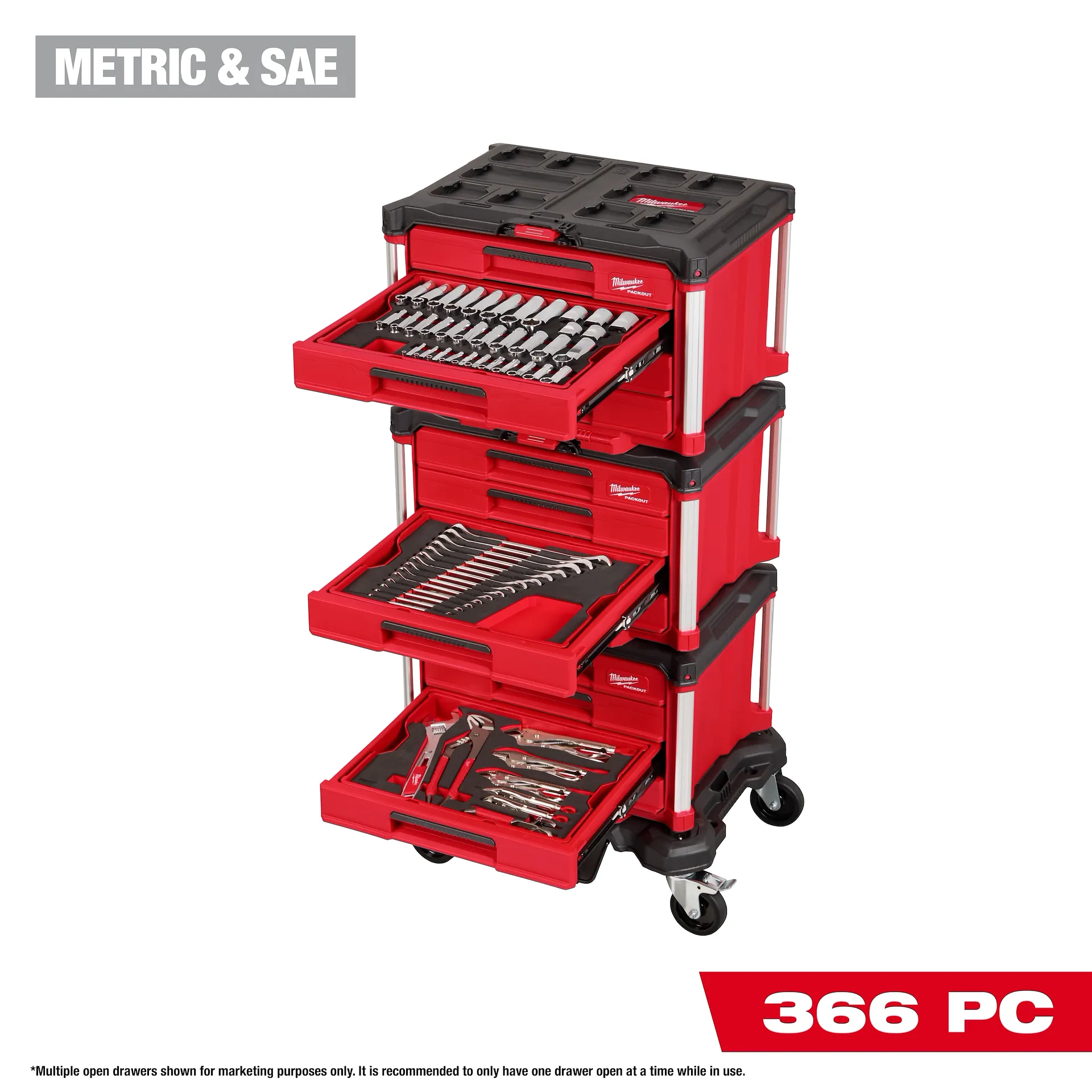 366pc. Master Mechanics Hand Tool Set with PACKOUT™ Drawers and Dolly