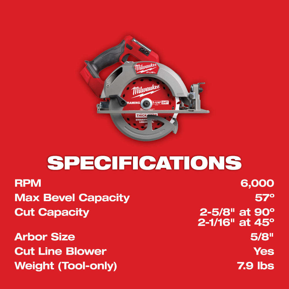 M18 FUEL 18V 7-1/4" Cordless Circular Saw - Bare Tool