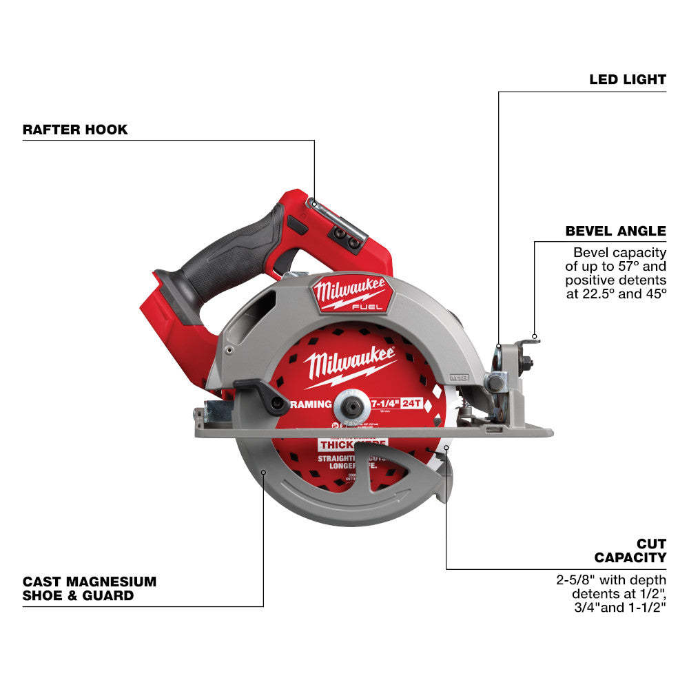 M18 FUEL 18V 7-1/4" Cordless Circular Saw - Bare Tool