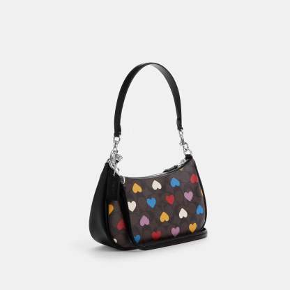 Coathtch  Teri Shoulder Bag In Signature Canvas With Heart Print