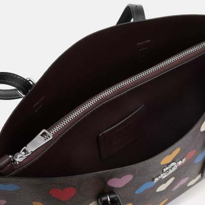 Coathtch  Mollie Tote 25 In Signature Canvas With Heart Print