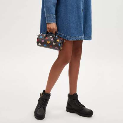 Coathtch  Lacey Crossbody In Signature Canvas With Heart Print