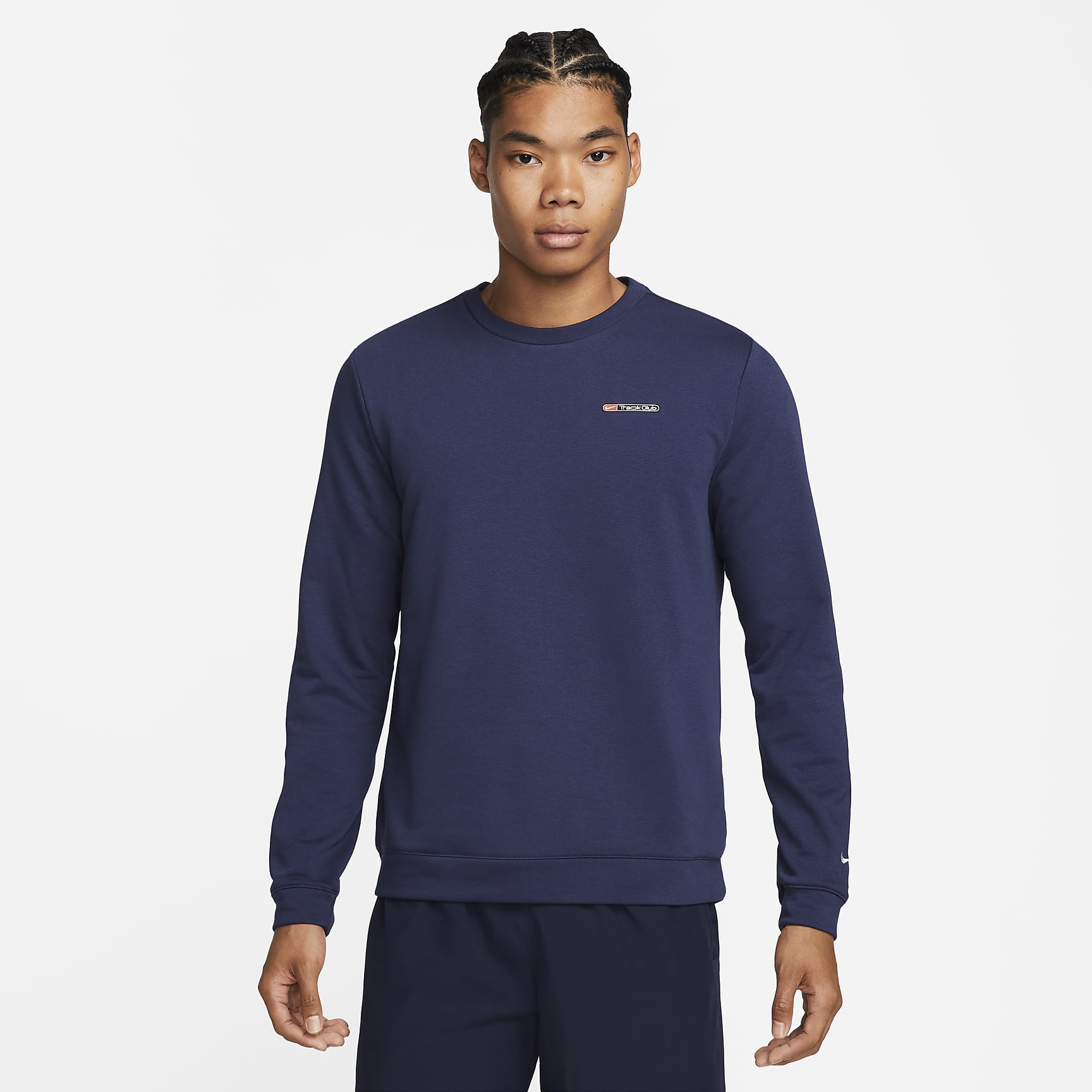 Dri-FIT Track Club - Men's Fleece Long-Sleeve Crew Neck Running Sweatshirt