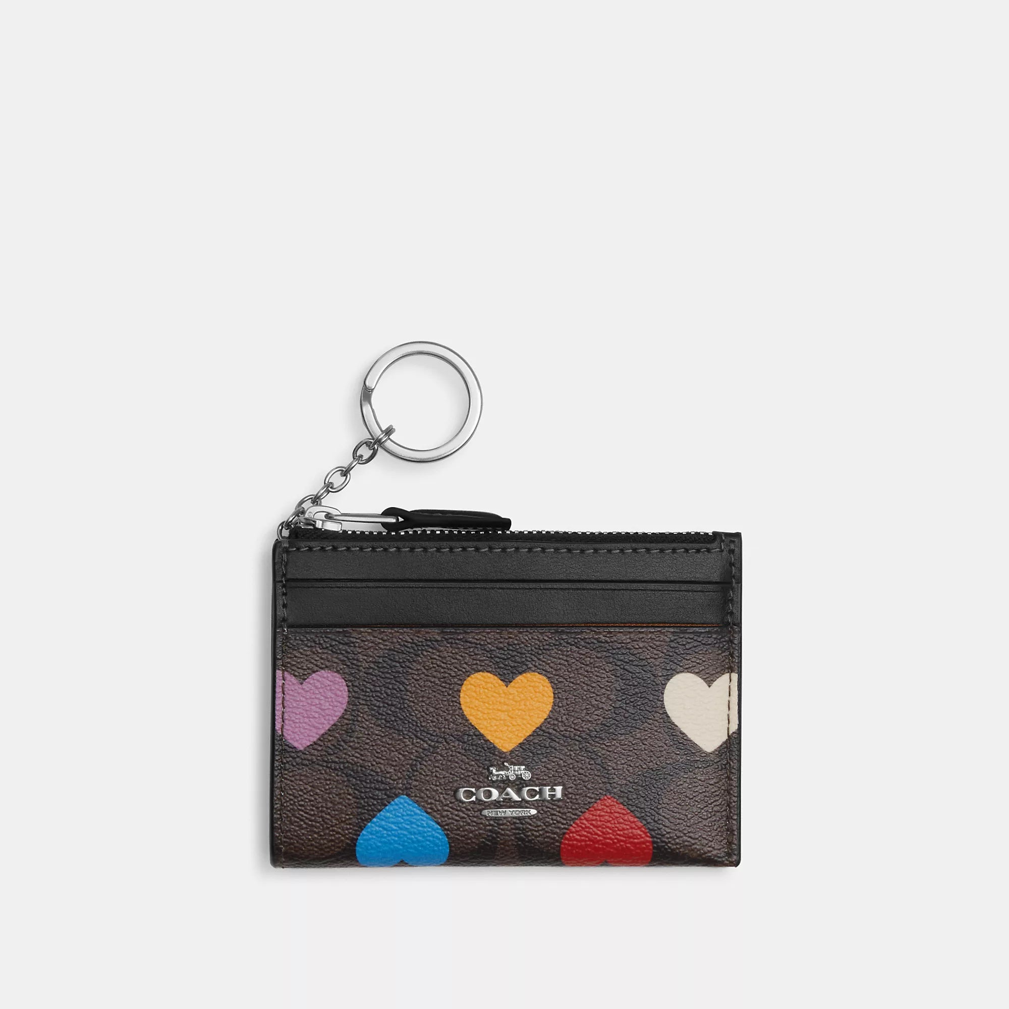 Coathtch  Mini Skinny Id Case In Signature Canvas With Heart Print