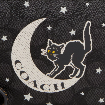 Corner Zip Wristlet In Signature Canvas With Halloween Graphic