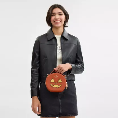 Canteen Crossbody Bag With Halloween Pumpkin Print