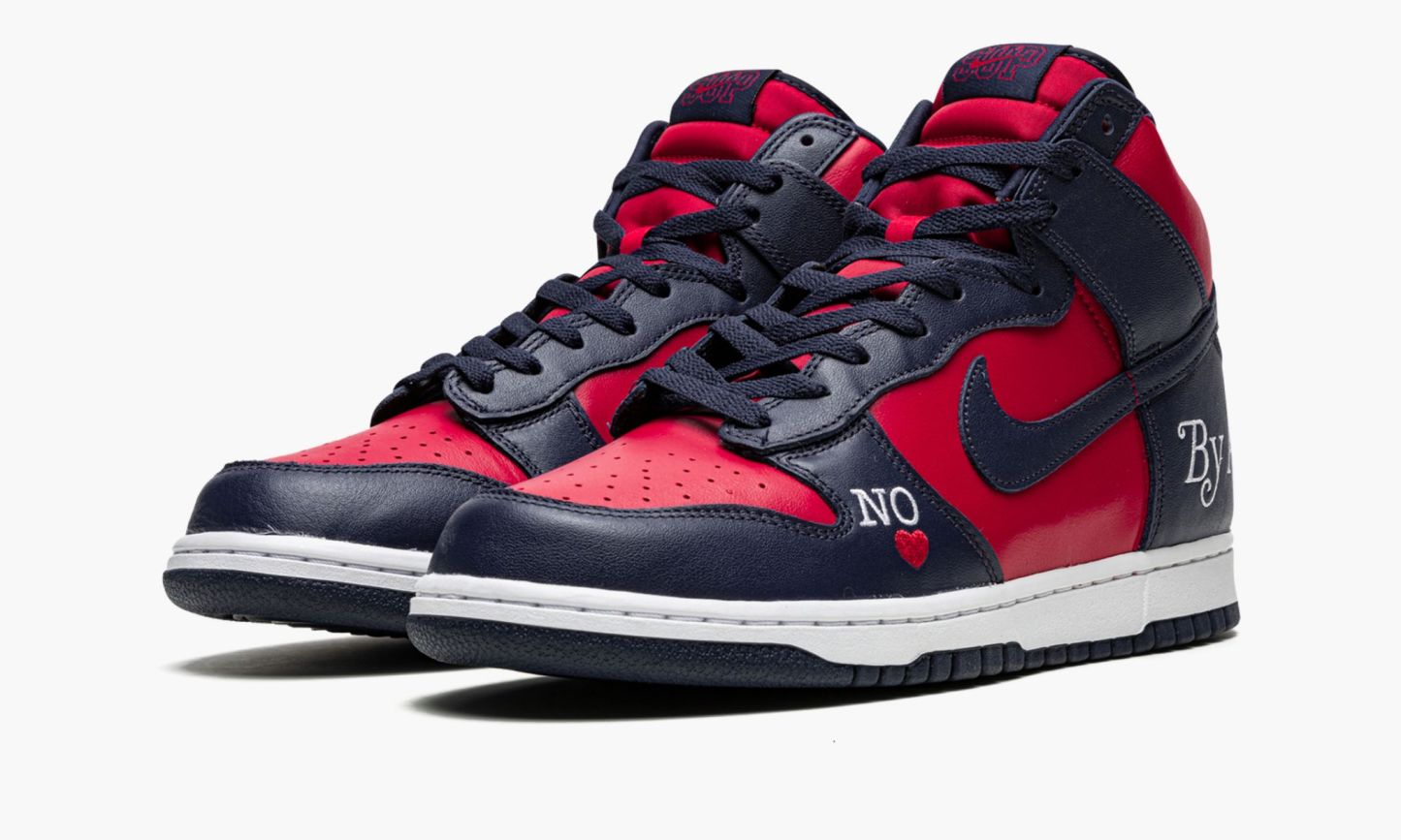 High ��Supreme By Any Means Navy/Red
