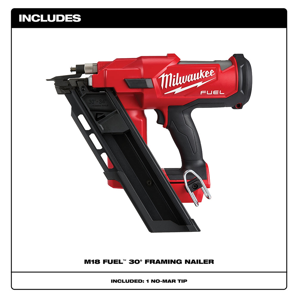 M18 FUEL 18V 30 Degree Lithium-Ion Framing Nailer - Bare Tool