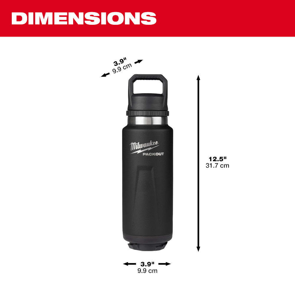48-22-8397B PACKOUT 36oz Black Insulated Bottle with Chug Lid