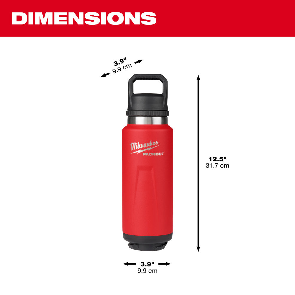 48-22-8397R PACKOUT 36oz Red Insulated Bottle with Chug Lid