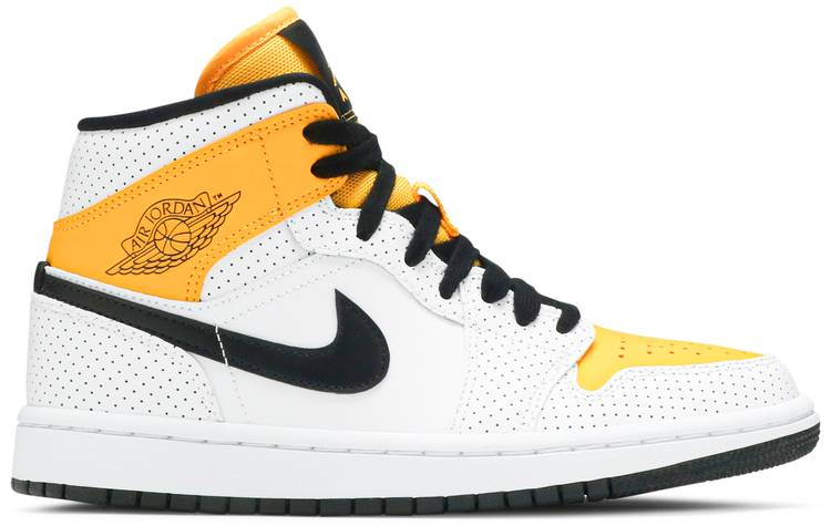 Wmns Mid 'Perforated - White University Gold' BQ6472-107